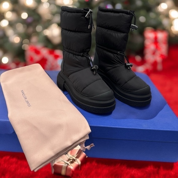 Stuart Weitzman Round Toe Cam SportLift Boots Women's 5.5 B Black Pull-On - Picture 7 of 15